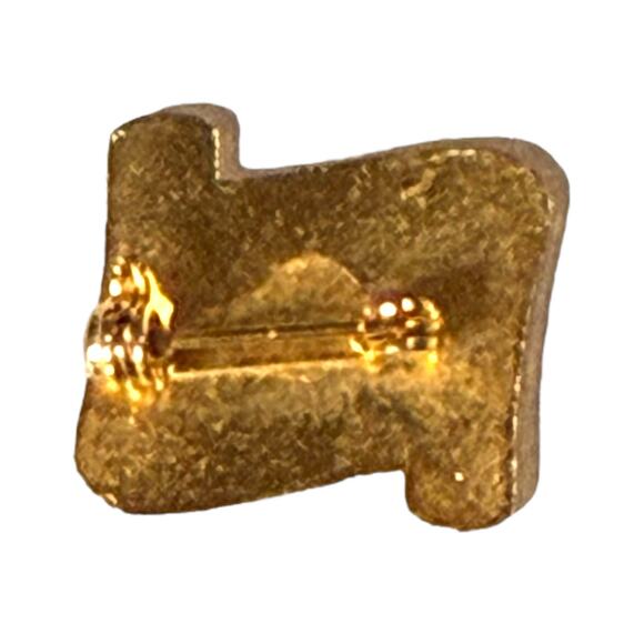 VTG Service Pin Gold Tone Black White Enamel High School Jacket Commemorative - Picture 3 of 4